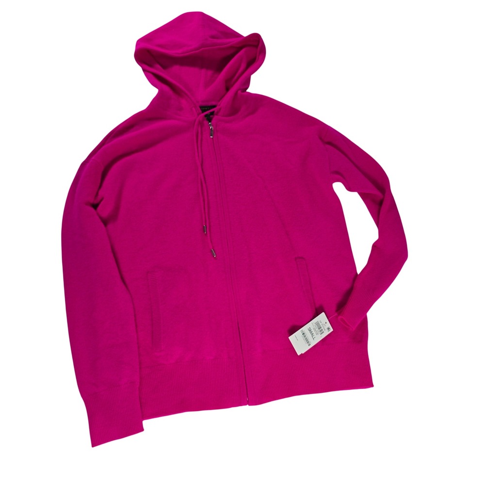Charter Club Fierce Pink Cashmere Zip Hoodie Sweater 100096911MS Mens Small